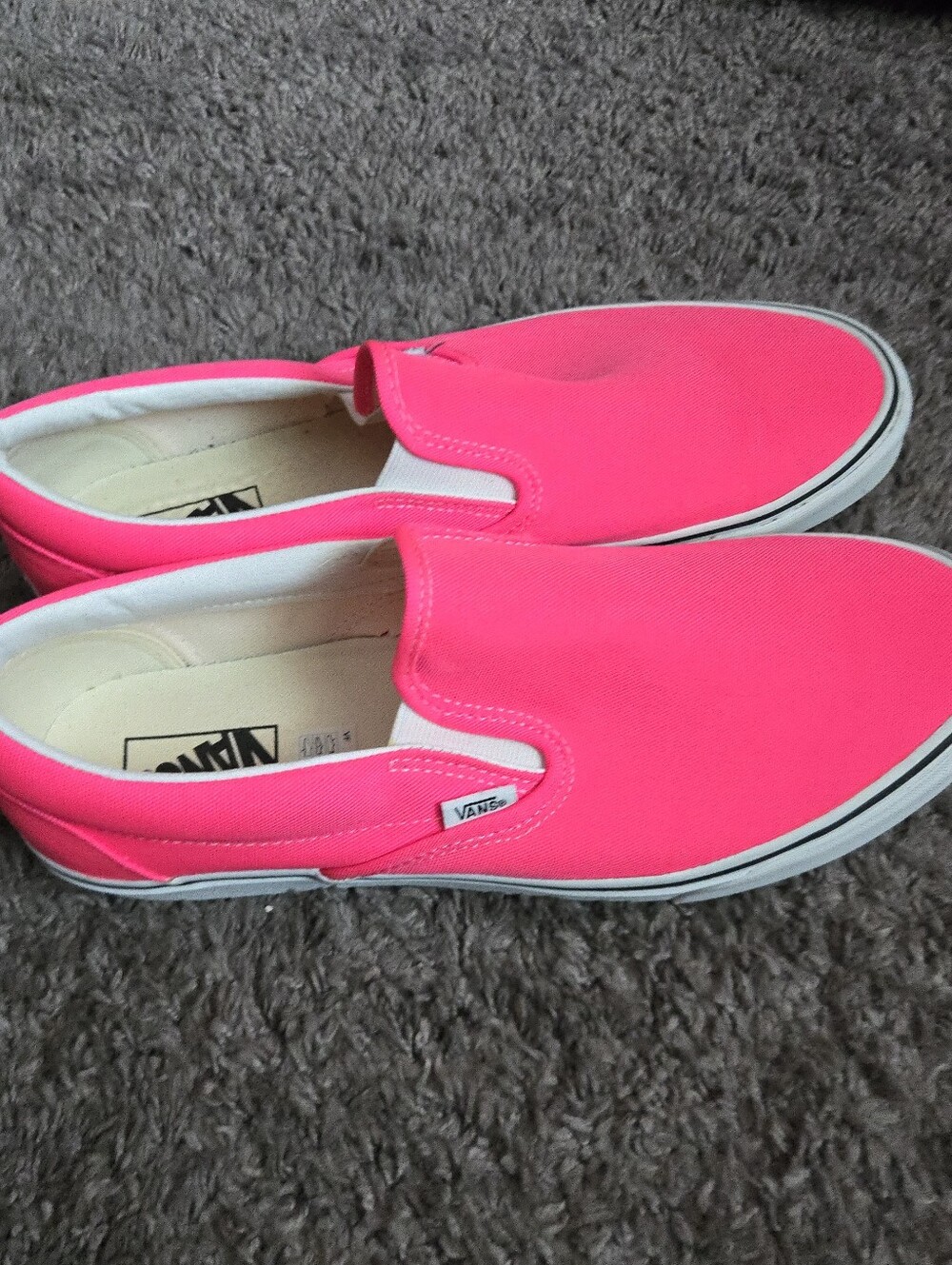 Vans Classic Canvas Men Size 11.5 Neon Knockout Pink New Damaged 062026 - Picture 5 of 8